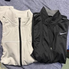 Lot Of 2 Men’s Medium Nike Track Jackets. Grey And Black EUC