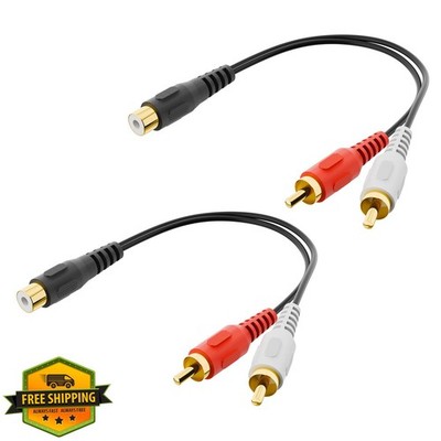VCELINK RCA Splitter 1 Female to 2 Male Stereo Y Cable