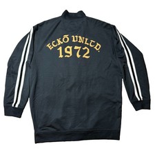 Y2K Ecko Unltd Full Zip Track Jacket Men 2XL Black Gold Embroidered Hip Hop