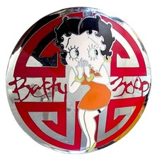 Y2K Betty Boop Belt Buckle Silver Chrome Grunge Tribal Vintage 2000s 90s