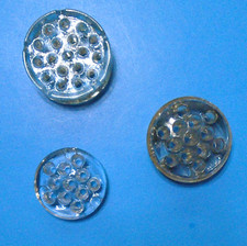 Lot #4 - 3 Assorted Vintage Clear Glass Flower Frogs 1 ea. 18, 13, 11 hole