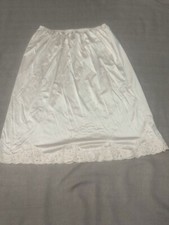 Vintage 70s Vanity Fair Half Slip Womens Medium 23" Long Ivory 100 Nylon USA