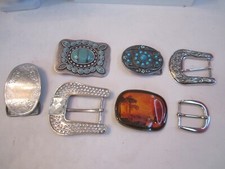 LOT OF 7 BELT BUCKLES - VARIOUS SIZES - VARIOUS CONDITIONS - OFC-C