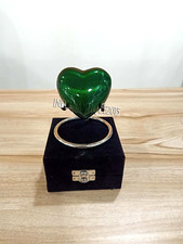 Green Heart Urn Keepsake Mini Heart Cremation Engraved Urn with Stand  Black