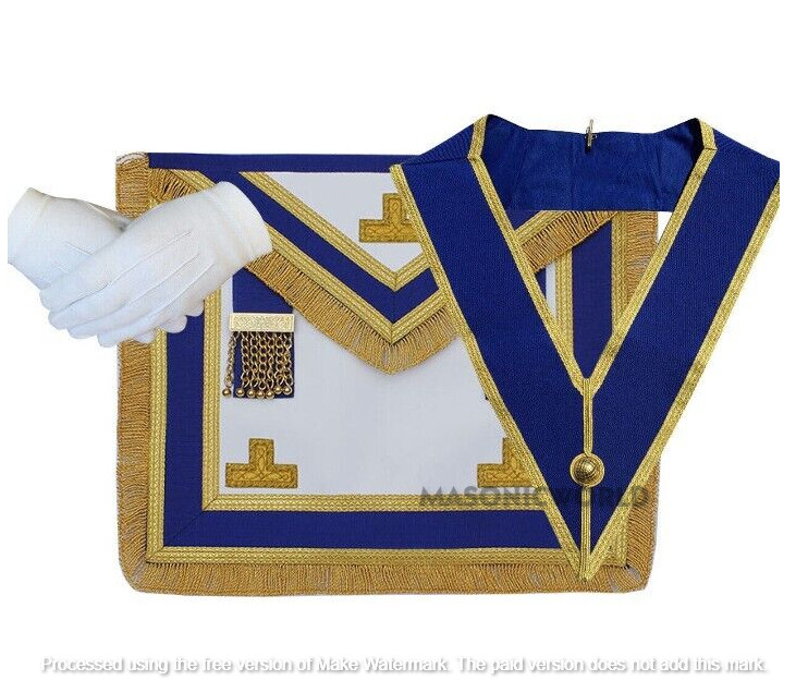 Masonic Regalia CRAFT PROVINCIAL FULL DRESS APRON + COLLAR + GLOVES LAMBSKIN NEW
