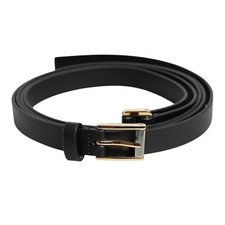DOLCE & GABBANA Belt Black Classic Gold Metal Logo Buckle Men 90cm /36in 470usd