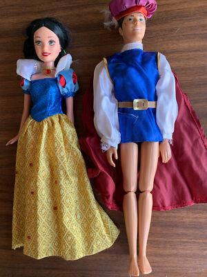 Disney Snow White Prince Florian Mattel Toy Dolls 12” used
