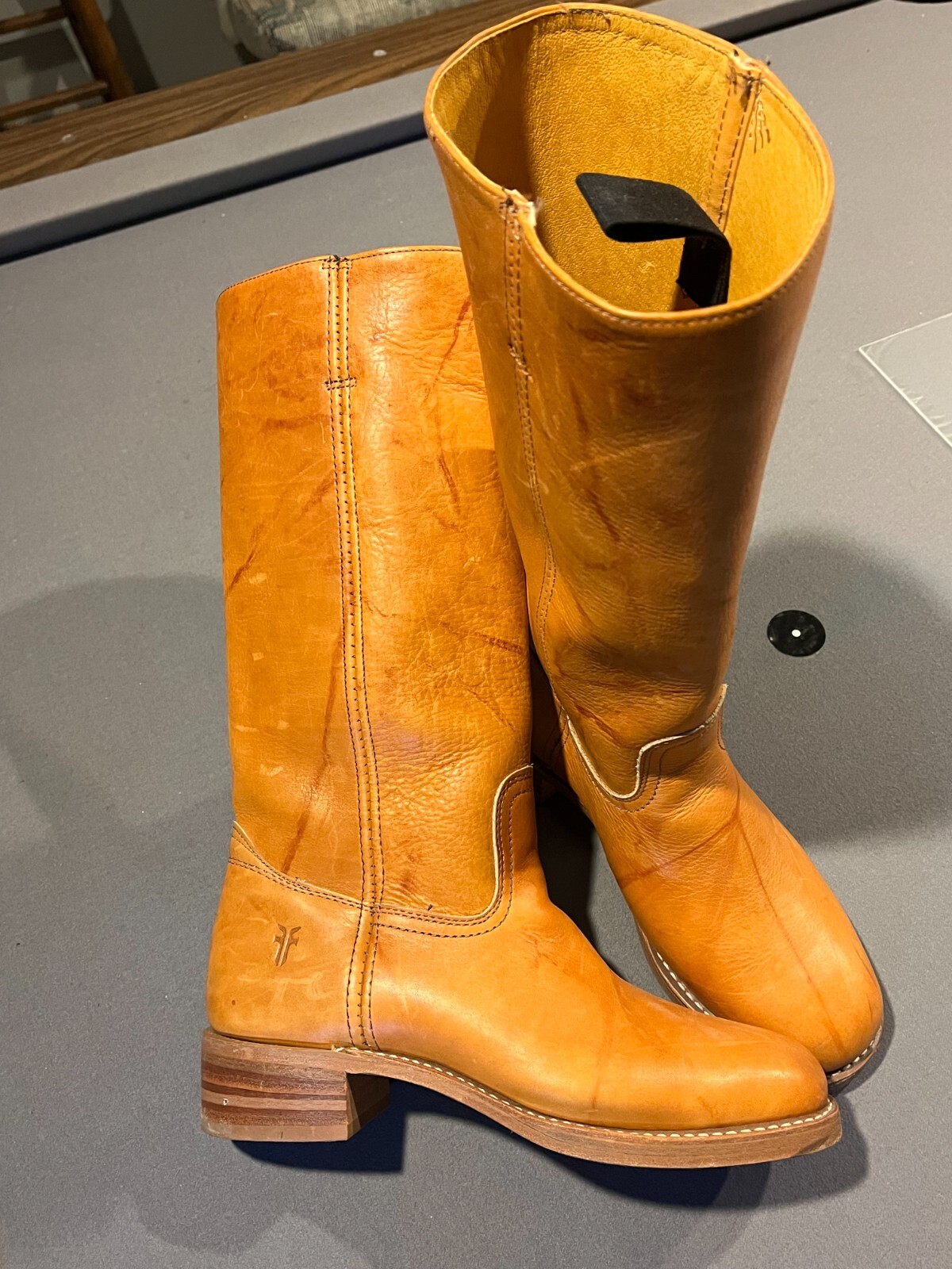 frye boots 8.5 mens, 14" height, "campus" color leather. Minimal wear