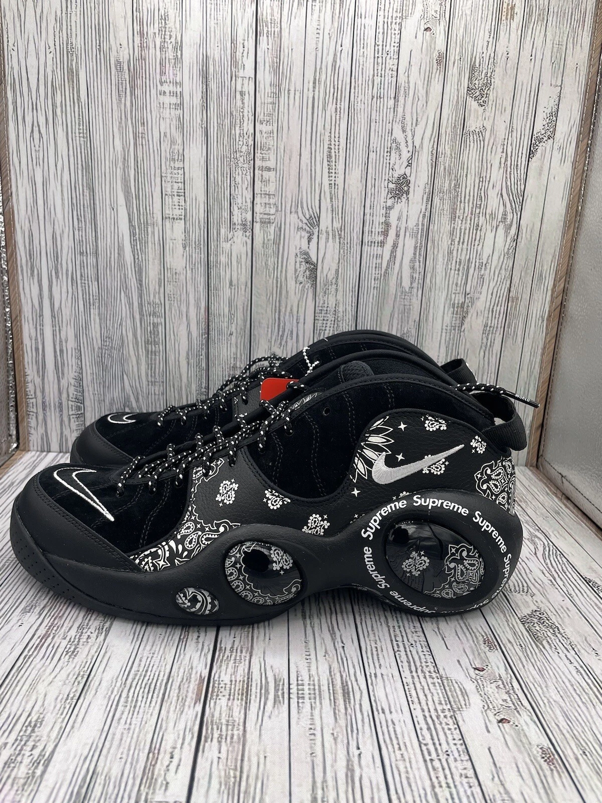 Taille 11   Nike Supreme x Air Zoom Flight 95 SP noir DJ8604 001 NEUF DANS SA BOÎTE sans couvercle