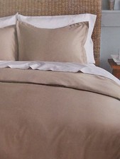3 pc HOME Wrinkle Free Taupe Full / Queen Duvet Cover Shams Set NIP