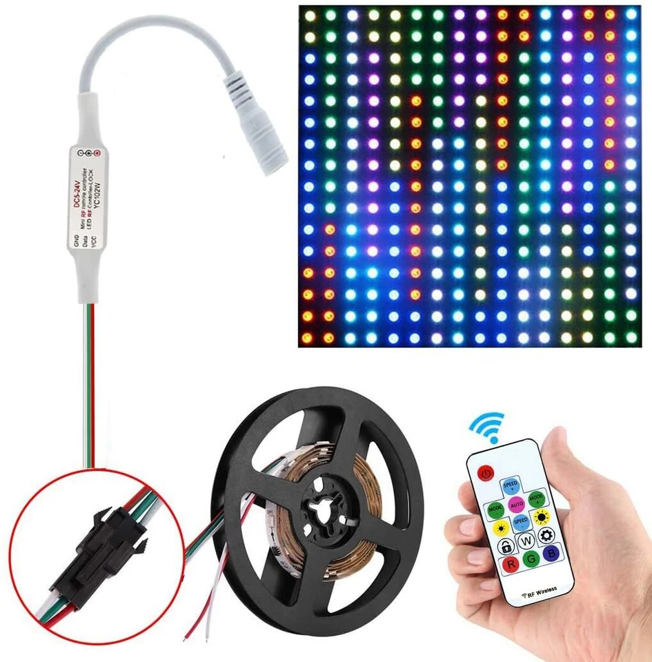 DC5-24V 21 Key RF Remote Controller WS2811 WS2812B LED Dream Color Strip Light - Image 3 of 4