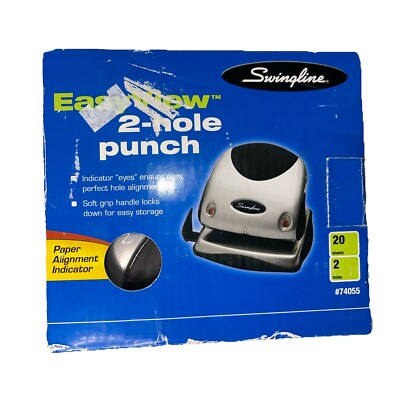 Vintage Swingline Easy View 2-hole Punch 20 Sheets 2 Holes Nos