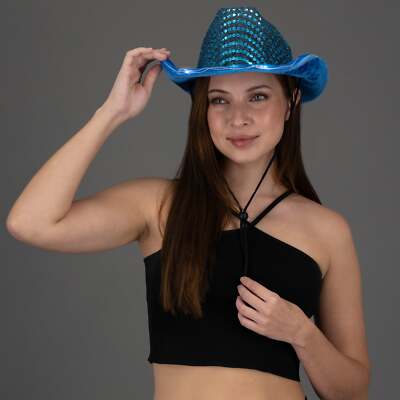 Cowboy Hat Light Up Colors Flashing LED Brim Fun Light Up  display picture 1