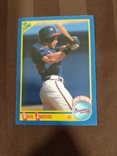 1990 DAVE JUSTICE SCORE ATLANTA BRAVES ROOKIE CARD #650 . rookie card picture