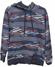 Ariat Aztec Hooded Pullover Sweatshirt Gray Print Pocket Size M-EUC