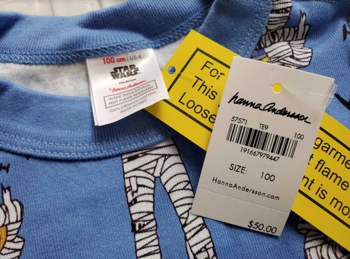 NEW KIDS 4T HANNA ANDERSSON STAR WARS LONG JOHN HALLOWEEN STORMTROOPER PAJAMAS - Picture 5 of 5
