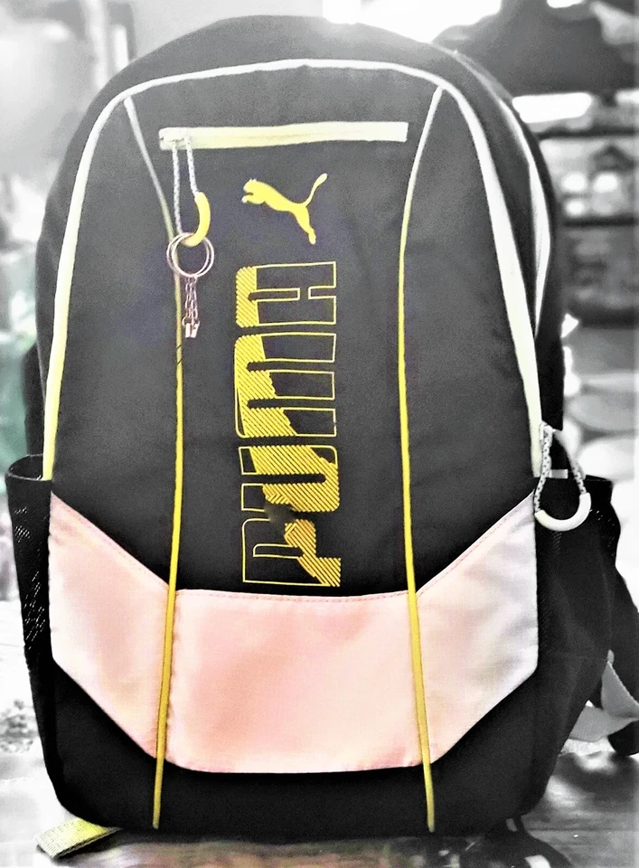 PUMA Logo Padded Bag School SPORT BLACK/GREEN  Backpack SIZE 18.5” (H) x 13” (W) - Image 3 of 4