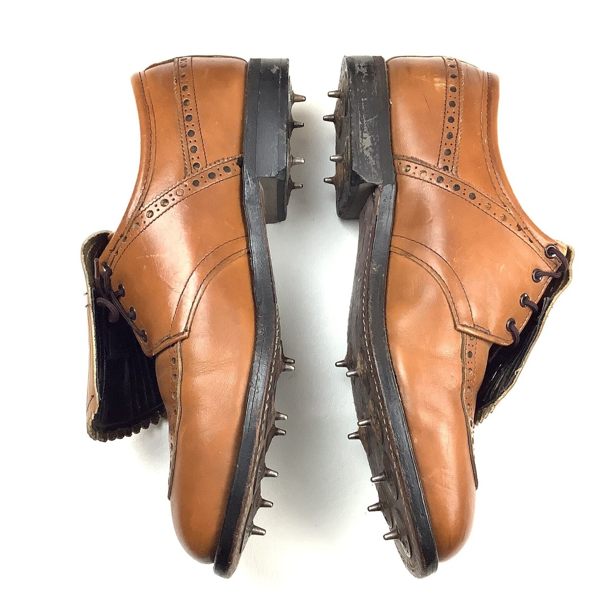Vintage Etonic Men Golf Shoes 8 D Brown Tan Leather Oxford  display picture 1