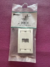 PANDUIT CFPE2WHY Wall Plate,Single Gang,2 Ports, White