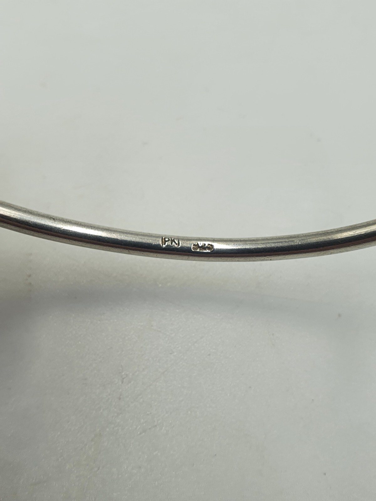 Unusual Design Solid Silver Cuff Bangle Signed PK… - image 10