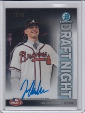 IAN ANDERSON 2016 Bowman Chrome Draft Night Refractor AUTO # 79/99 BRAVES Rookie