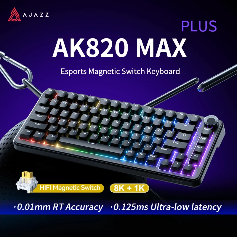 AJAZZ AK820 Max Ultra 75% Gaming Keyboard Magnetic HE Switch 8K