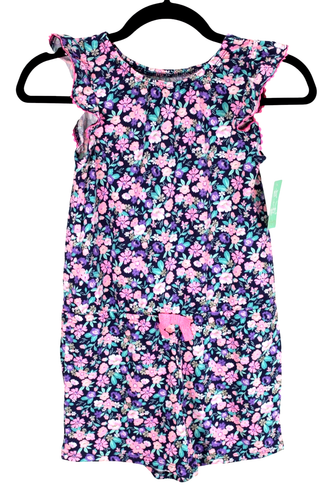 Cynthia Rowley Girls Romper Size Large 10/12 yrs Floral Cap Sleeve One Piece