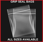 GRIP SEAL BAGS Self Resealable Clear Polythene Poly Plastic Zip Lock All Sizes