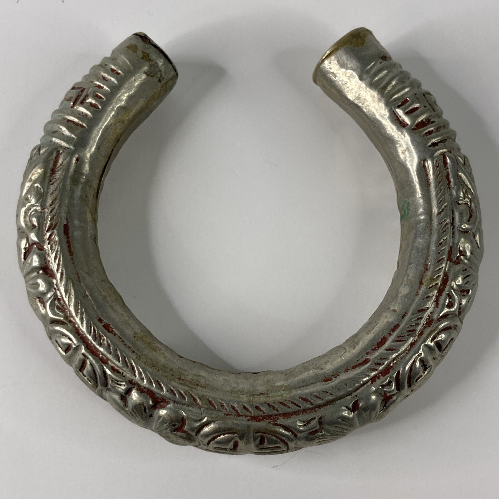 Silver Repousse Cuff Bangle Bracelet Chinese Anti… - image 2