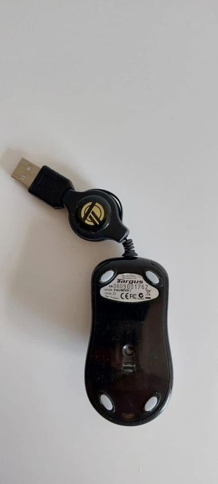 Targus Retractable Travel Mouse USB Optical 3 Button PC Laptop Black Silver - Image 3 of 3