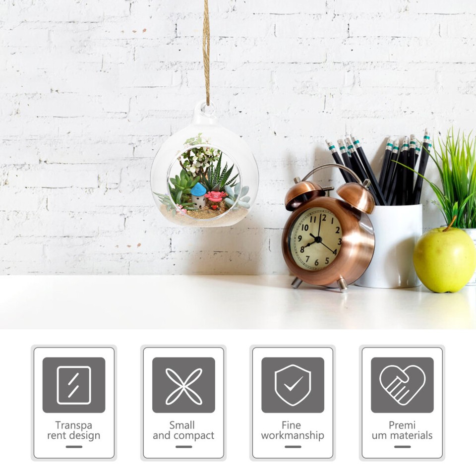 6 Pcs Home Decorative Candlesticks Clear Vase Hanging Tea Light Holders