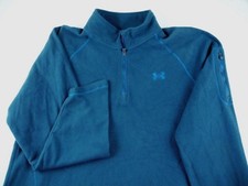 Under Armour, Men's 2X, L/S Half-Zip Heavy Pullover, Blue - Zipper on Sleeve