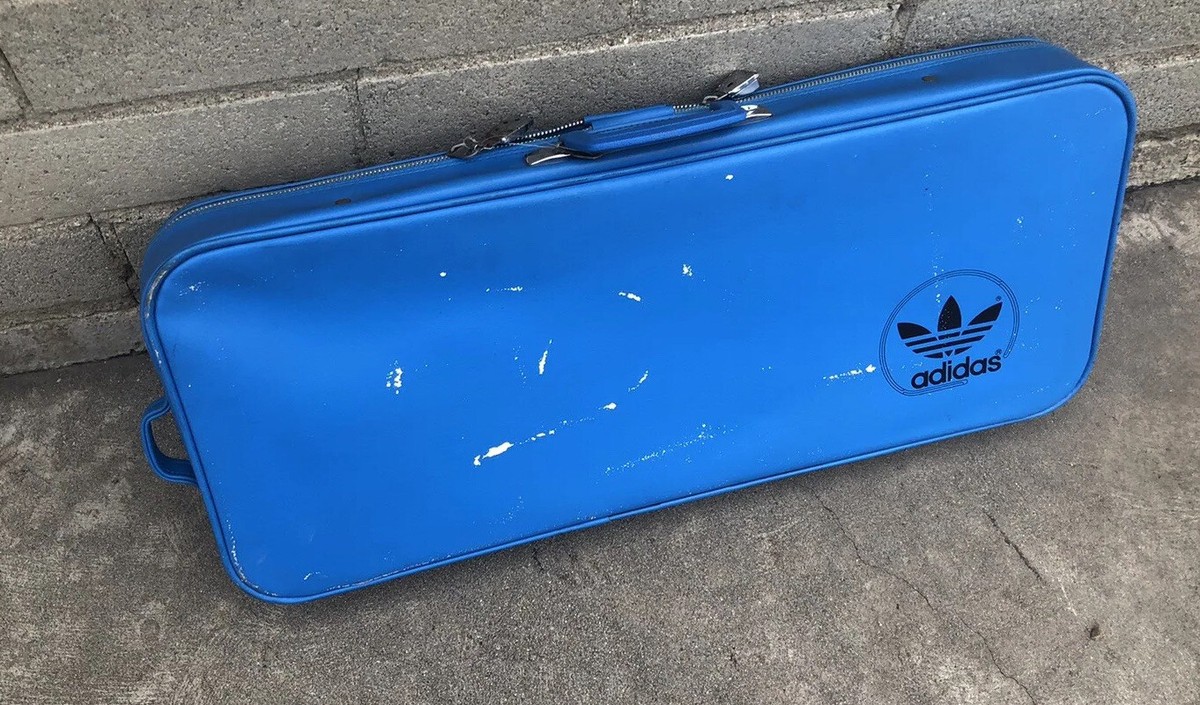 Vintage Adidas Bag Turquoise Blue Tennis Racket Sport W/ Lock Keys