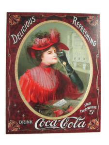 Coca-Cola-Retro-Tin-Sign-16-034-x-12-5-034-Delicious-and-Refreshing-BRAND-NEW