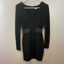 Three Dots Black Mini Dress, Small, Poly/Spandex. Made In The USA