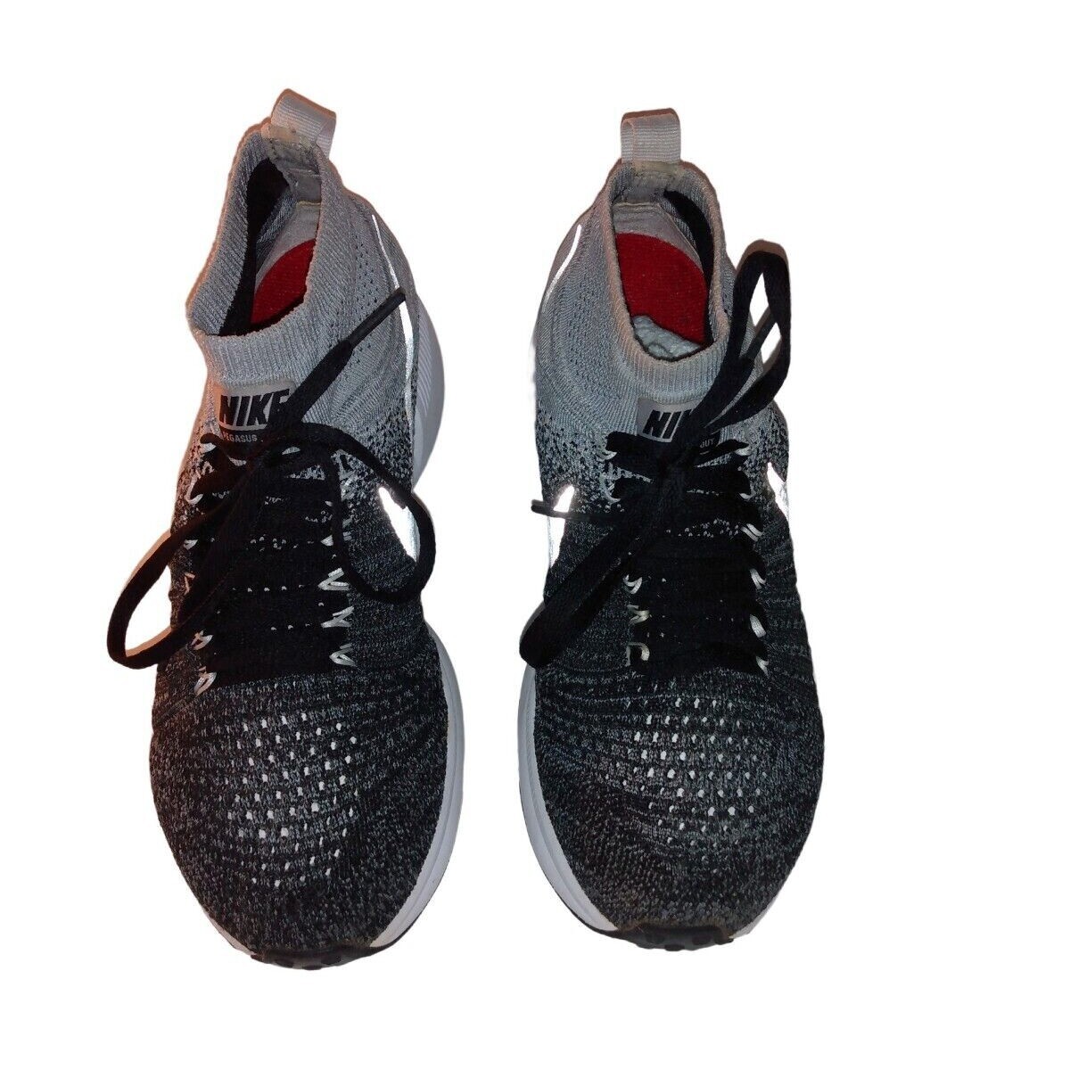 Nike Air Pegasus Zoom All Out Flyknit Size 7 Black Grey