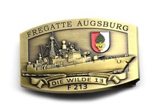 F213 Fregatte AUGSBURG - Die Wilde 13 - Massive G&uuml;rtelschnalle - German Navy