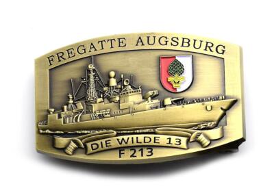 F213 Fregatte AUGSBURG - Die Wilde 13 - Massive Gürtelschnalle - German Navy