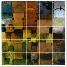 Paul Klee Abstract Painting Ceramic Tile Mural PT04961. 60 x 60 (25) 12x12 tiles