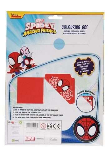 Spider-Man Colouring Set – 8 Sheets, 6 Pens & Stickers – Kids Art Activity Gift - Picture 2 of 2
