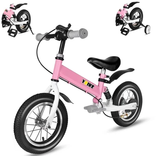 YBIKE 2 in 1 Balance Bike, 12 14 Inch Kids Bike, Suitable for 2-7 Years Old, Kid