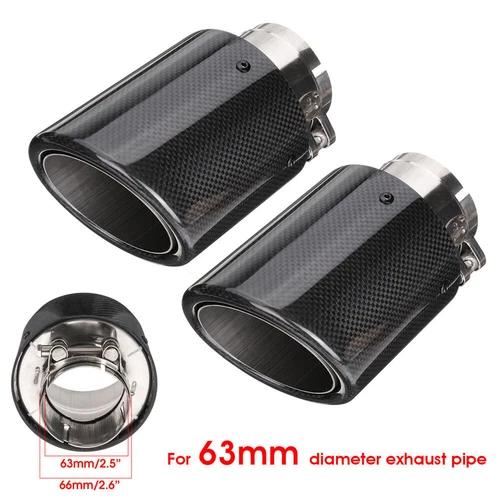 Carbon Fiber 2.5'' 63mm-101mm Universal Car Exhaust Muffler End Tip Tail Pipe FG