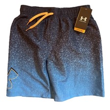NWT Under Armour Swim Tipped Logo Volley Youth Boy's Size XL 14/16 Blue Trunks
