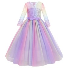 Toddler Girls Floral Lace Tulle Communion Pageant Holiday Dresses Kids Big Gi...