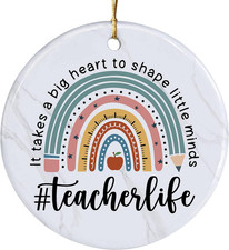Teacher Christmas Ornament 2025 - Best Teacher Appreciation Gifts, It Takes a Bi