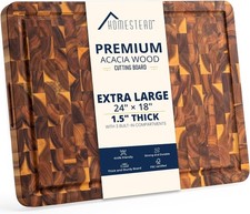 End Grain Acacia Wood Cutting Board for Kitchen 24x18x1.5 in Large Butcher