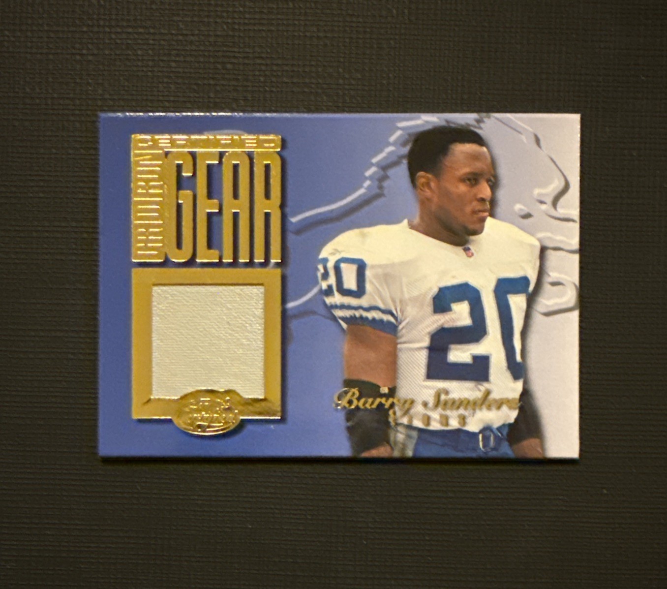 1999 Leaf Certified Gridiron Gear Game Used Jersey #BS20 Barry Sanders /300