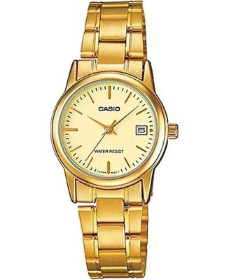 Casio LTP-V002G-9A Women's Standard Gold Tone Stainless Steel Gold Dial Watch