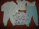 Baby Clothes Size 3 months 4 Pc Bundle Lot w/ shirts & velour rompers good cond. — photo 1