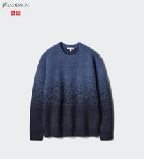 Uniqlo Souffle Yarn Blue XL Crew Neck Sweater Warm Knit